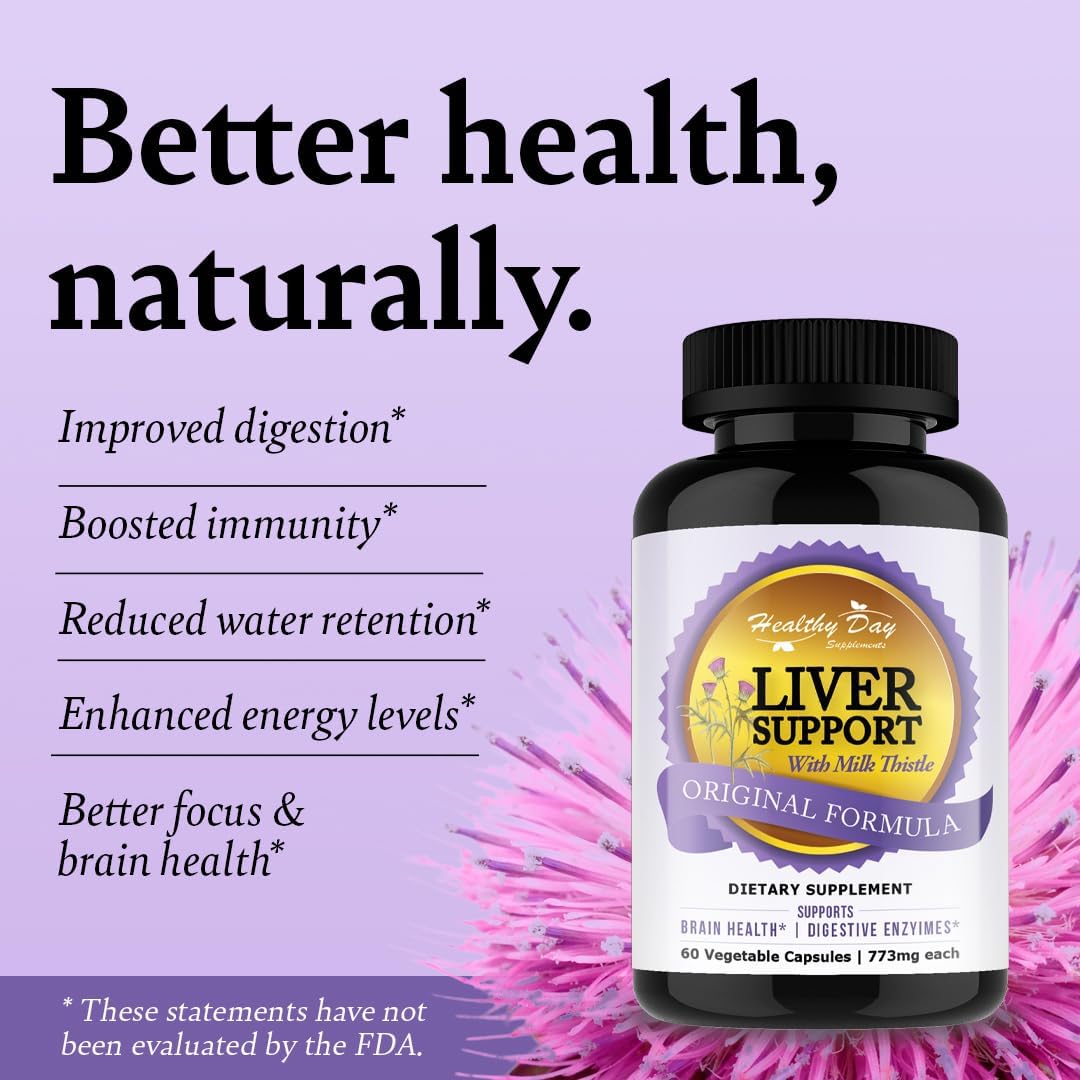 Liver Cleanse and Detox & Repair Formula - Herbal Liver Support Supplement with Milk Thistle Dandelion Root & Artichoke Extract for Liver Health - Silymarin Milk Thistle Liver Detox 60 Capsules